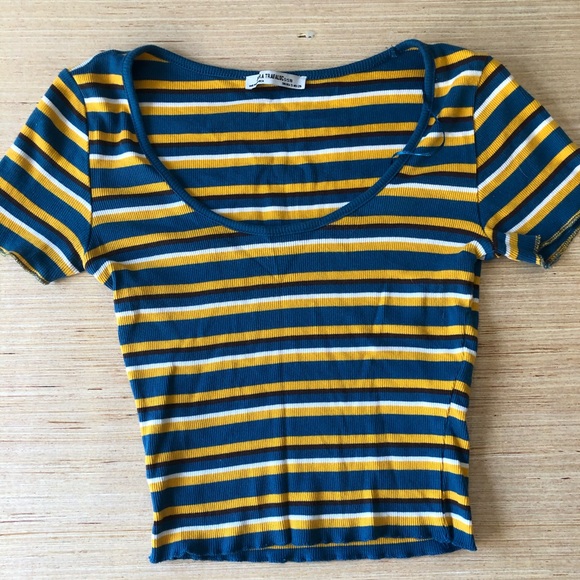 Cute striped swoop neck tee - Picture 1 of 2